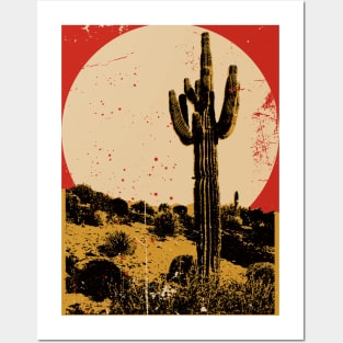Southwest Desert Cactus Sunset Posters and Art
